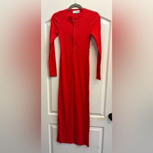 Daily Practice/Anthropologie - Chic Red Long Sleeve Maxi Dress - new with tags!